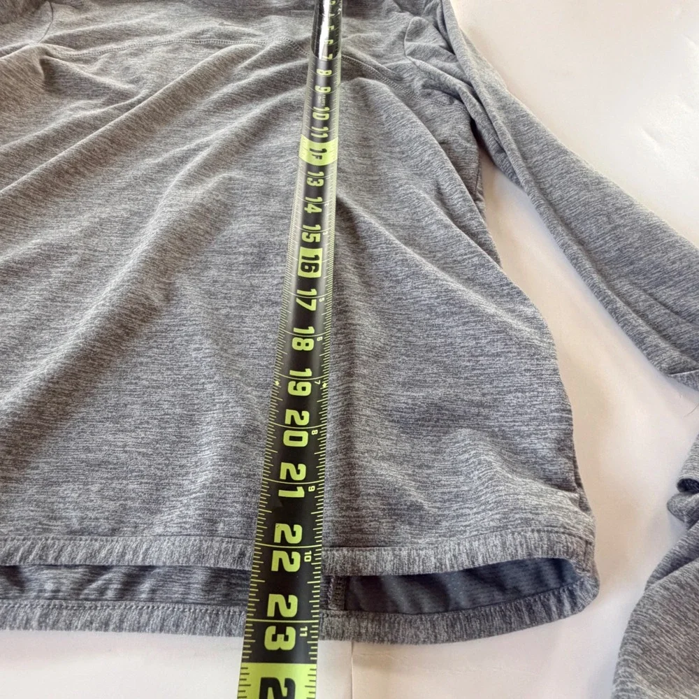 Nike Dri Fit Long Sleeve Running Top Women SM Gray Stretch Thumbholes Zip Pocket
